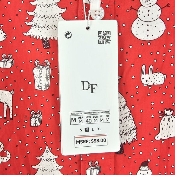 Denim & Flower Ricky Singh Mens Christmas Long Sleeve Button Down Shirt Size M - Picture 5 of 11